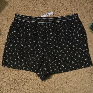PINK Victoria's Secret Black Floral Pajama Shorts